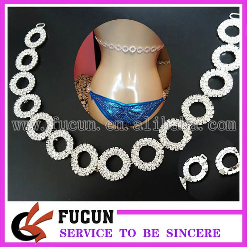 wholesale stunning 2 pc set D shape AB clear rhinestone back connector for bikini