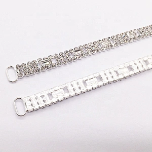 high quality factory paved clear thin rhinestone bikini connector for swimwear suit
