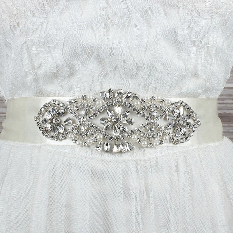 DIY wedding dress bridal fabric embroidery lace motif beaded applique patch
