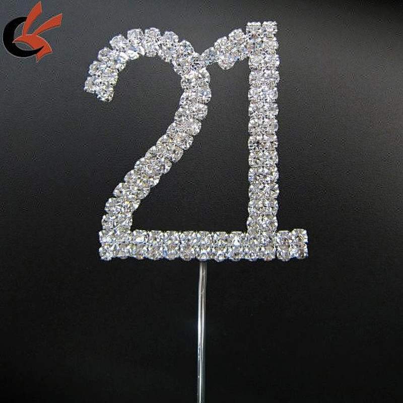wholesale rhinestone number 21 cake topper birthday anniversary cake topper