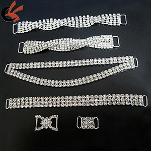 hot sale stunning diamante silver crystal rhinestone bikini bra connector
