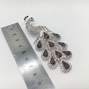 Latest wholesale colorful crystal rhinestone Peacock Design wedding jewellery brooch