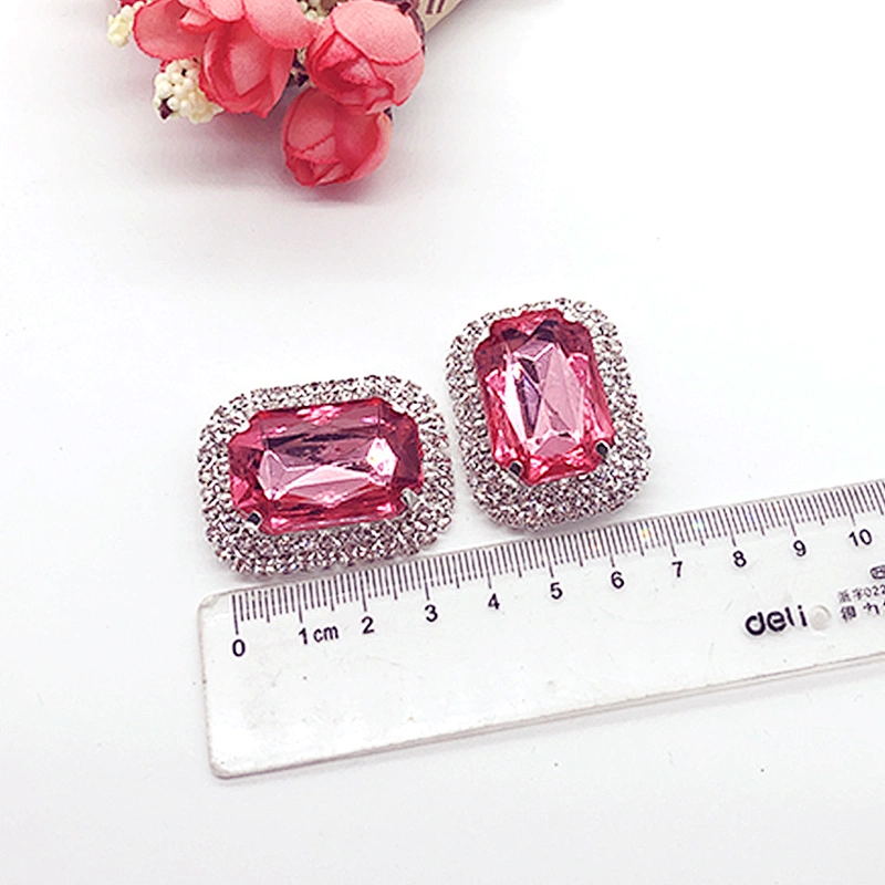 custom metal  rhinestone shoe clips on shoes decoration