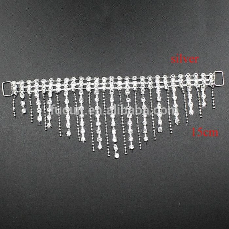 new arrival metal bead swing rhinestone bikini connector