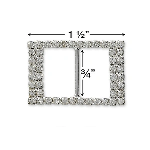 Large Rectangle Rhinestone Ribbon Slider Buckles for Wedding Chair Decoration