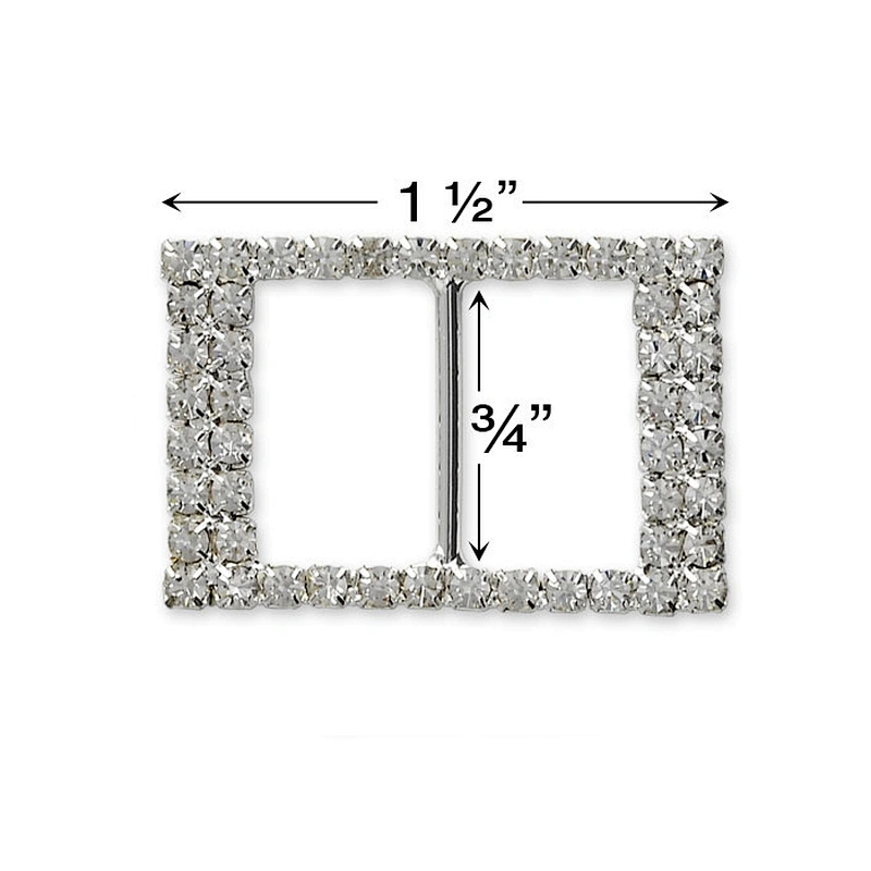 Large Rectangle Rhinestone Ribbon Slider Buckles for Wedding Chair Decoration