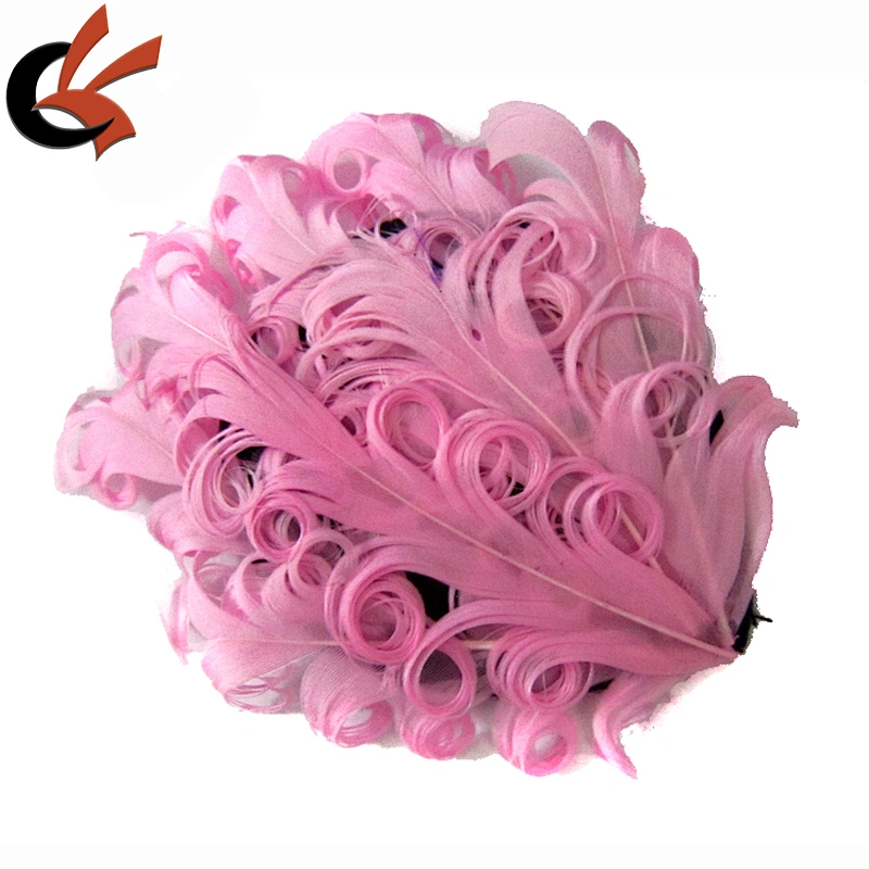 Solid Color Nagorie Curly Goose Feather Pads for Hairband