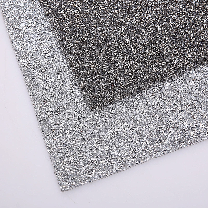 Various colors rhinestone black diamond and crystal hotfix rhinestone mesh sheet