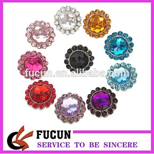 hot sale pink crystal rhinestone button rhinestone plastic button acrylic buttons