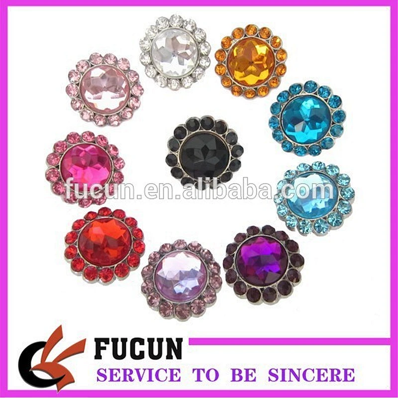 hot sale pink crystal rhinestone button rhinestone plastic button acrylic buttons