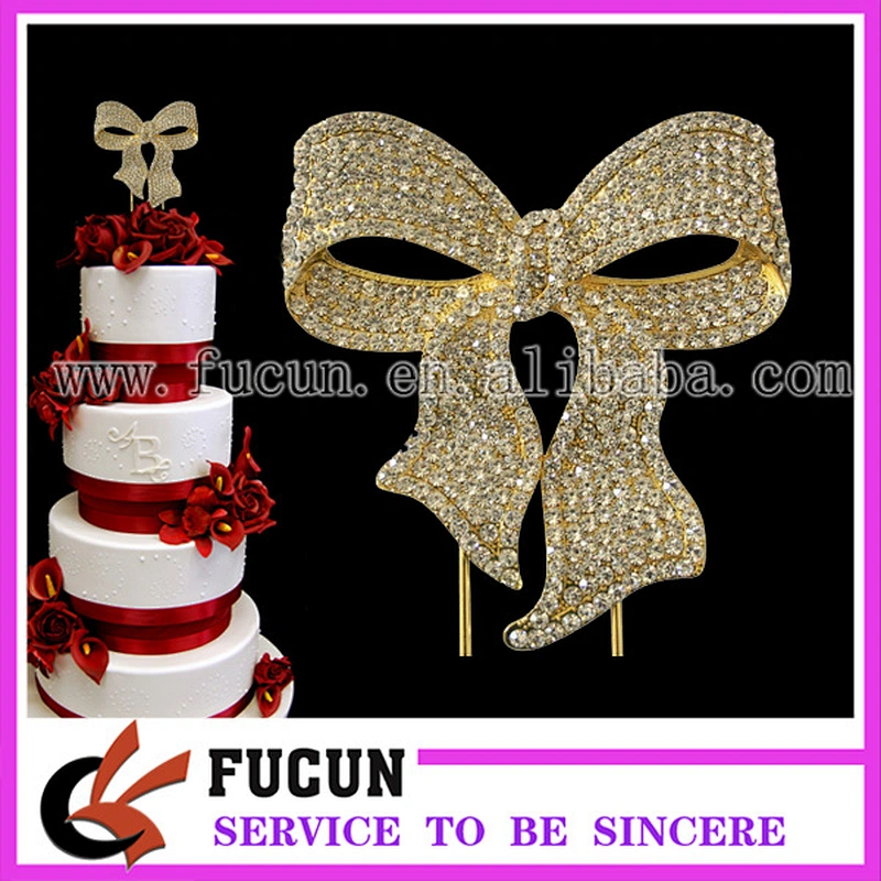 Sparkle Large Bow Style Wedding Sweet Sixteen Cake Topper