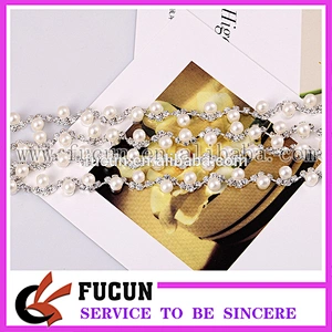 costume applique silver pearls rhinestone trims