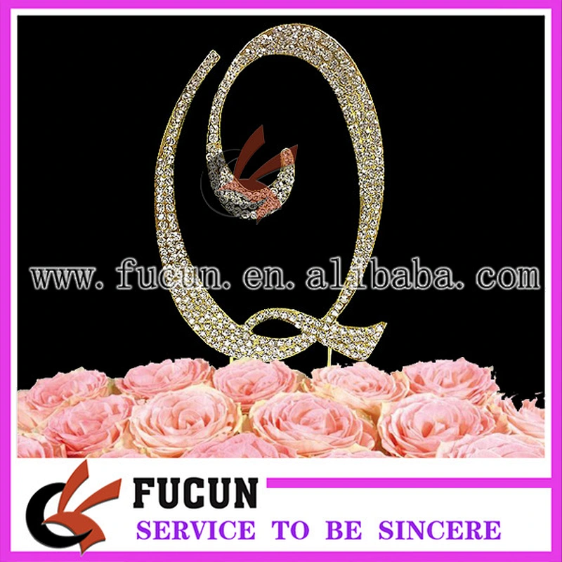 Hot Sale Frozen Wedding Favors Letter Rhinestone Cake Toppers