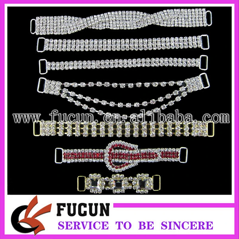 Hot sale metal bikini connectors/crystal bikini connector strass wholesale