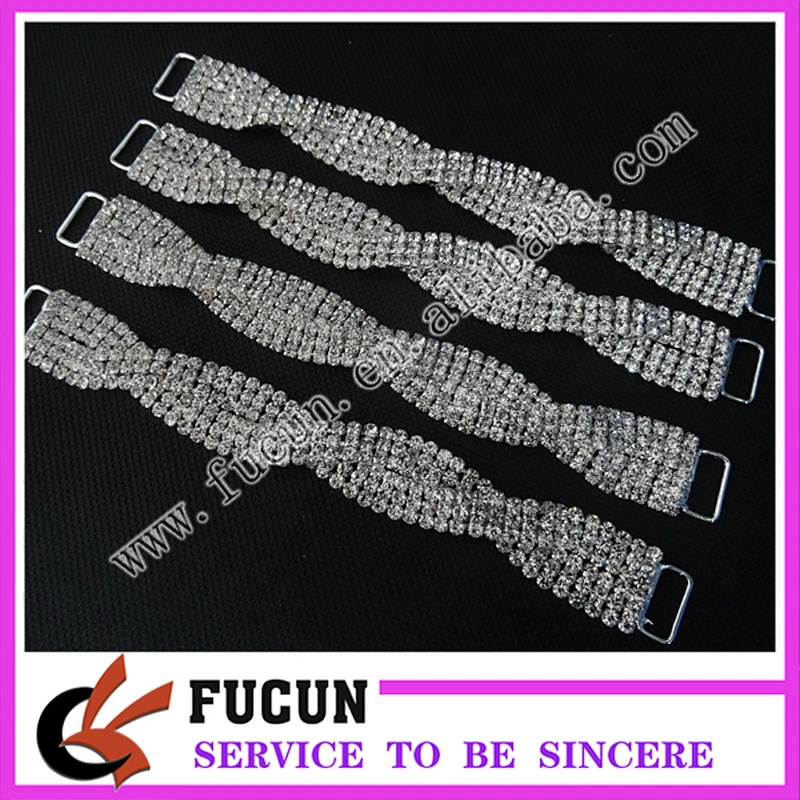 2018 hot sale!Sparkling AB Crystal bikini rhinestone connector for swimwear NPC IFBB