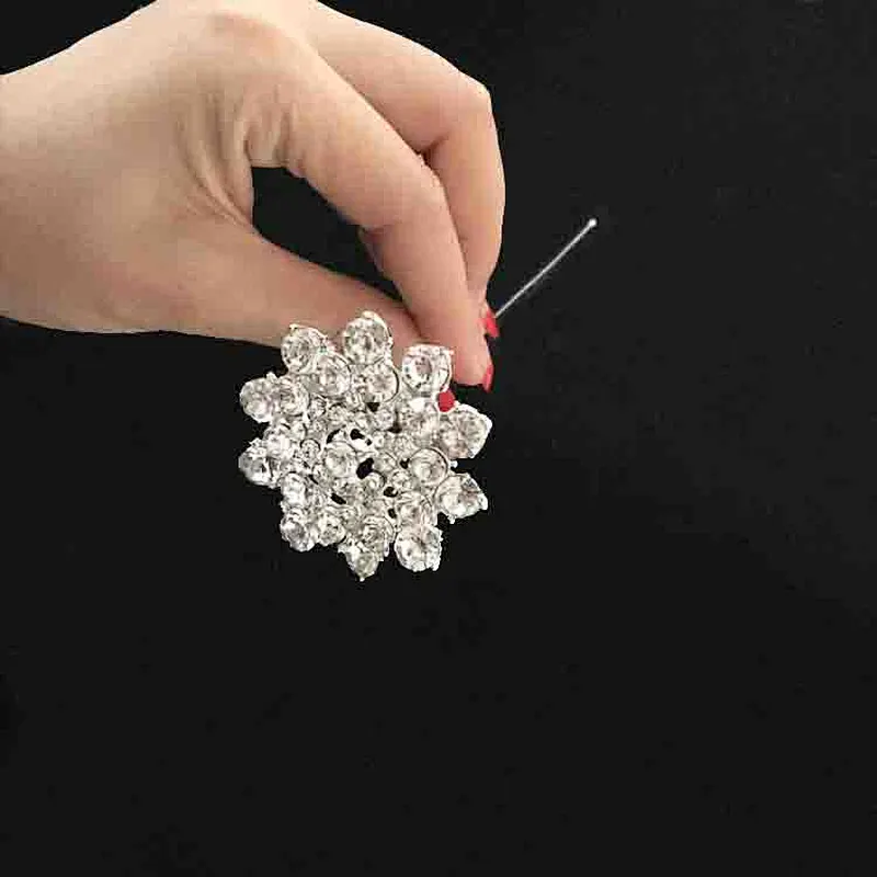 Sparking Rhinestone Wedding Bridal Crystal flower Brooch Pins Bouquet