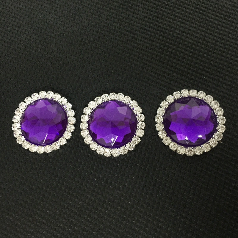 fashion decorative various colors round flat back rhinestone acrylic crystal button
