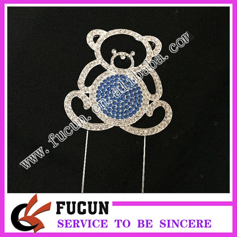 Wholesale New items Hot sale Diamante bear cake topper for child party