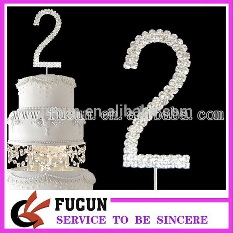 6cm crystal number birthday rhinestone cake decorating