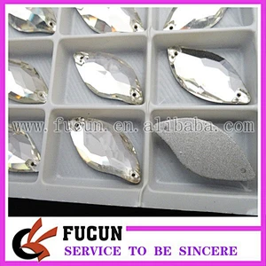 sew on S shape crystal glass stone for garment decoration