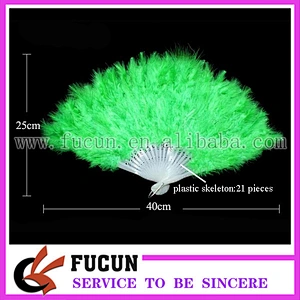 white feather fan(21pcs plastic skeleton )