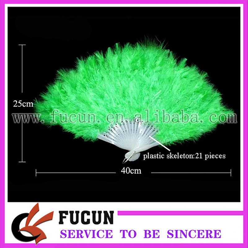 white feather fan(21pcs plastic skeleton )