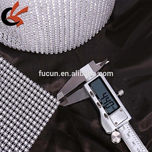 Transparent base Sparkling Real glass crystal rhinestone ribbon mesh