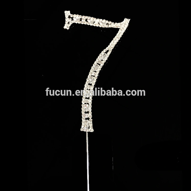 diamante fugure number 0 1 2 3 4 5 6 7 8 9 birthday cake topper