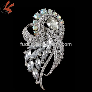 Wholesale Vintage Rhinestone Crystal Brooch Pin for Evening Dress Decoration