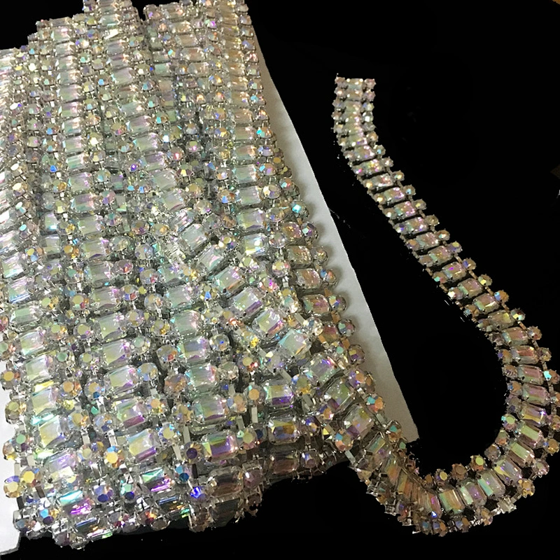 2019 Metal alloyed material new design rhinestone trimming for dress wholesale