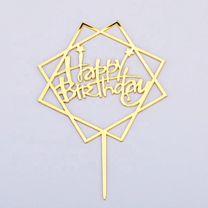 Hot selling custom multicolor cake accessory cake topper acrylic for happy birthday decoration