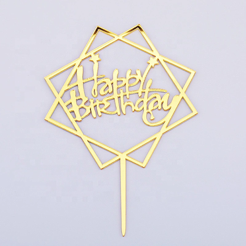 Hot selling custom multicolor cake accessory cake topper acrylic for happy birthday decoration