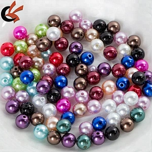 wholesale ivory faux pearl plastic pearl beads with hole or without hole