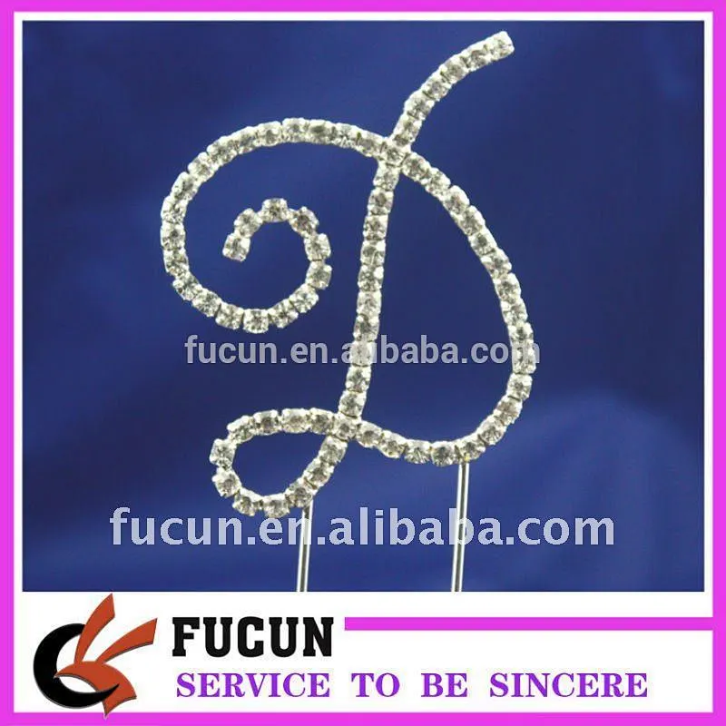 wholesale personalized crystal rhinestone diamond wedding cake topper decorating