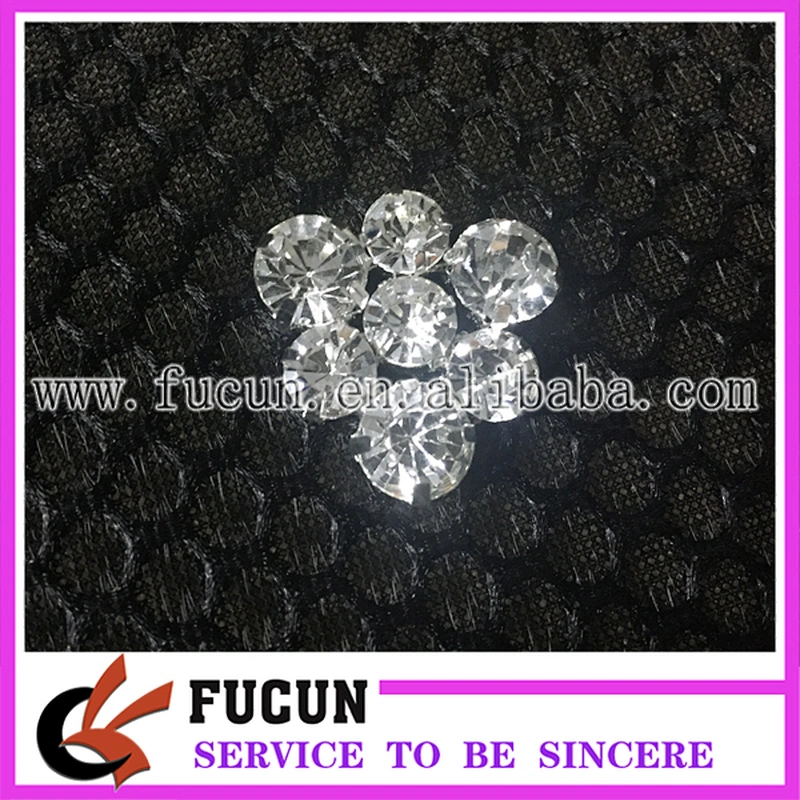fashion jewelry women lapel neckline brooch button crystal rhinestones flat back buttons