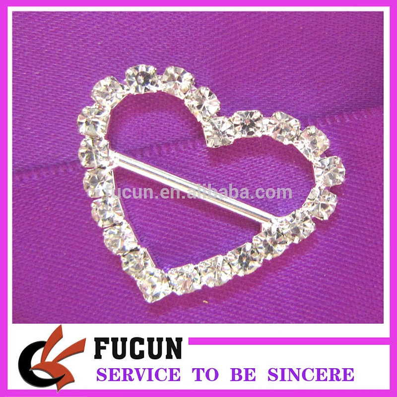 15mm heart rhinestone buckles/ribbon buckles