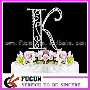 luxurious rhinestone letter J cake topper for wedding