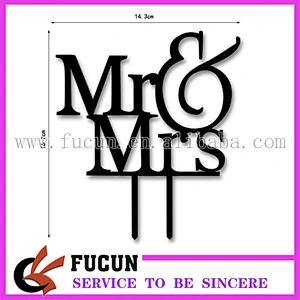 wholesale wedding decorative Bride and groom Mr and Mrs acrylic cake stand topper