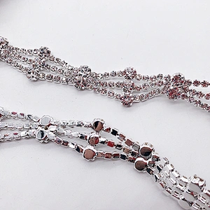 Wholesale high quality crystal rhinestone bead trimming for bridal  dress