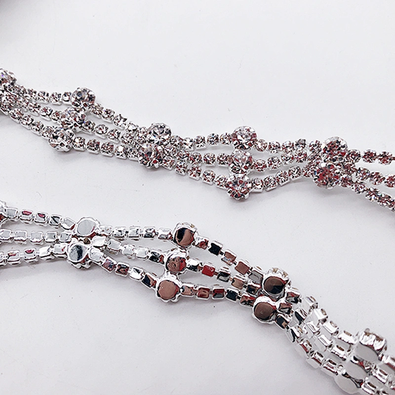 Wholesale high quality crystal rhinestone bead trimming for bridal  dress
