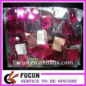 square flat back acrylic rhinestones