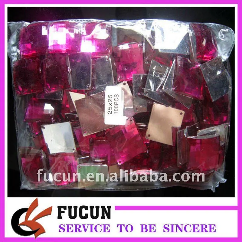 square flat back acrylic rhinestones