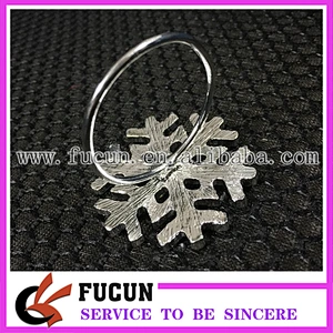 hot sale cheap rhinestone snowflake napkin ring for Christmas