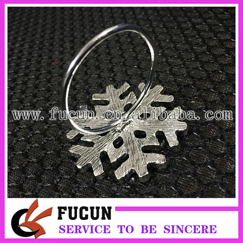hot sale cheap rhinestone snowflake napkin ring for Christmas