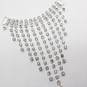2019 Sparkly Crystal Rhinestone Fringe Connector