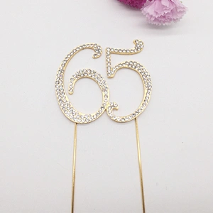 Diamante Cake Pick Rhinestone Numbers Age Birthday Anniversary Cake Topper