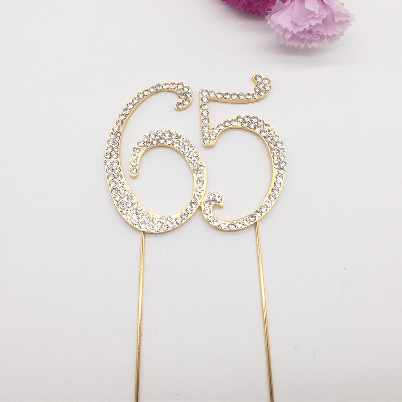Diamante Cake Pick Rhinestone Numbers Age Birthday Anniversary Cake Topper