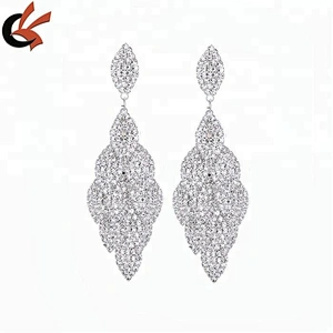 wholesale banquet silver cute rhinestone earrings