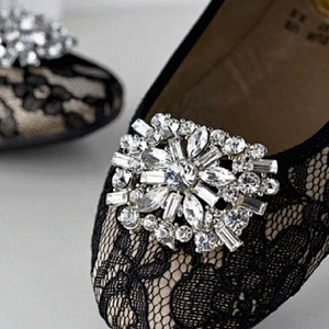 Women Ruched Satin Bridal Dress High Heels Platform Shoe Clip Buckles