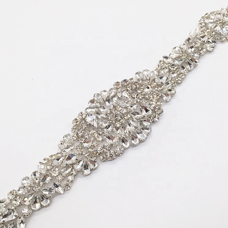 Good Quality Iron On Rhinestone Backing Patch Crystal Embellished Belt Rhinestone Applique Piece